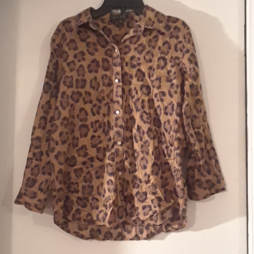 Leopard print button up